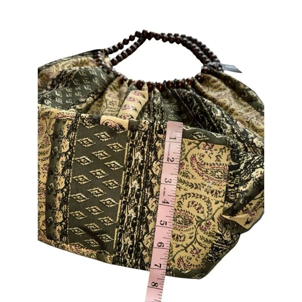 AMICI Boho Tote Bag with Wooden Bead Handles - Picture 6 of 8